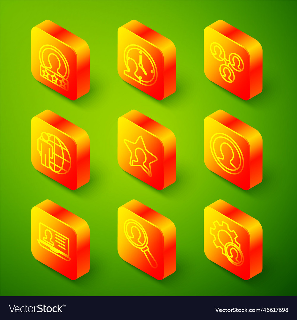 Set line create account screen time management vector image Set line create account screen time management