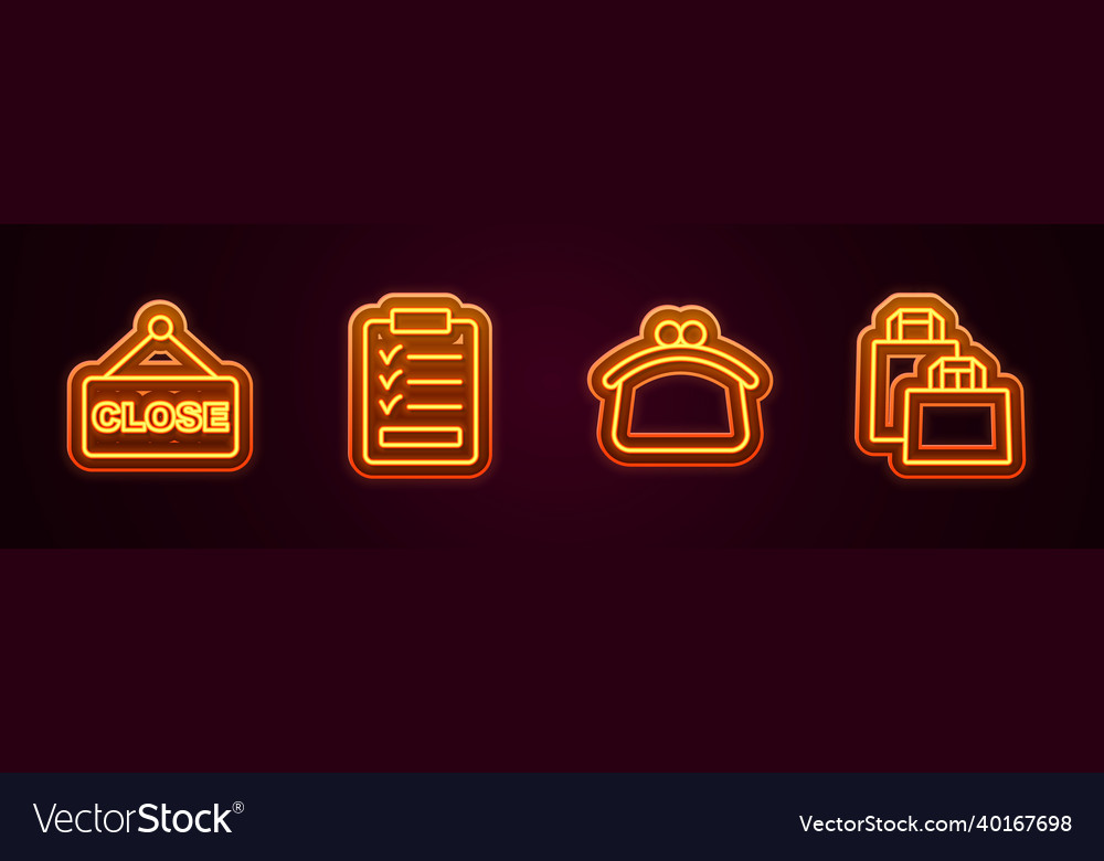 Set line hanging sign with text closed clipboard