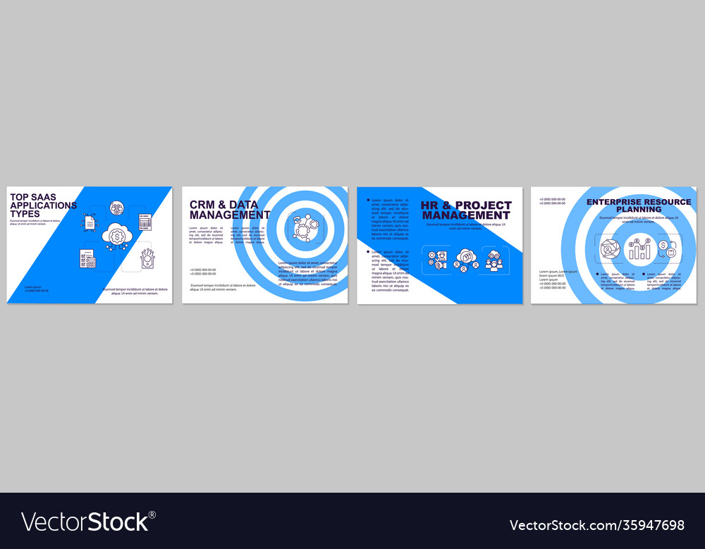 Top saas applications types brochure template Vector Image