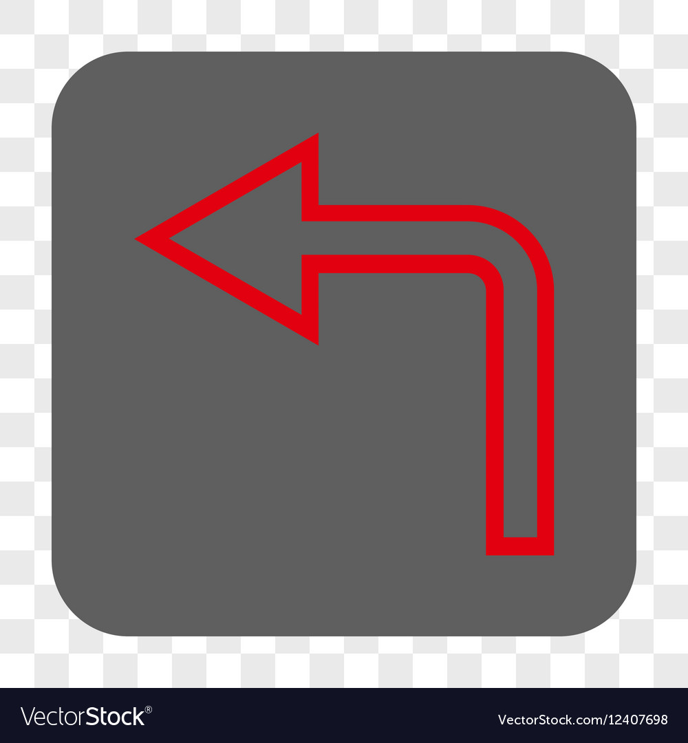 Turn left rounded square button