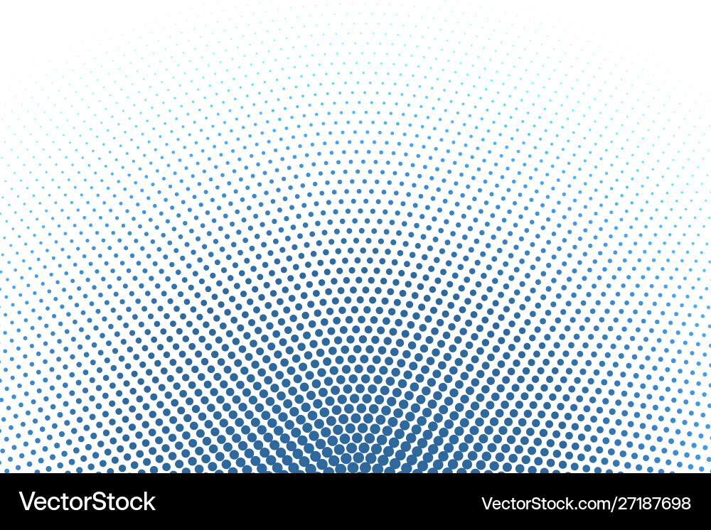 White background with blue round halftone pattern Vector Image