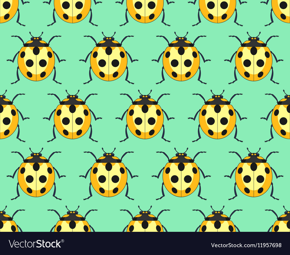 Yellow ladybug pattern