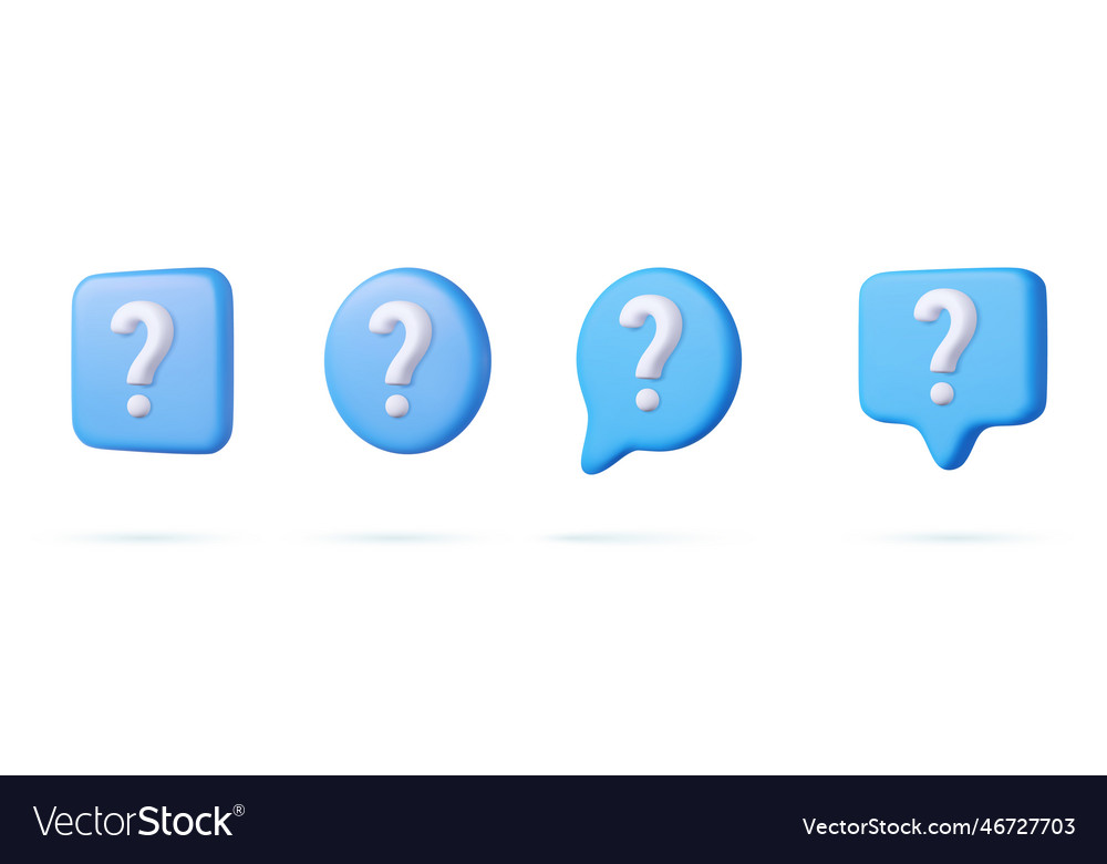 3d speech bubble with question mark vector image 3d speech bubble with question mark