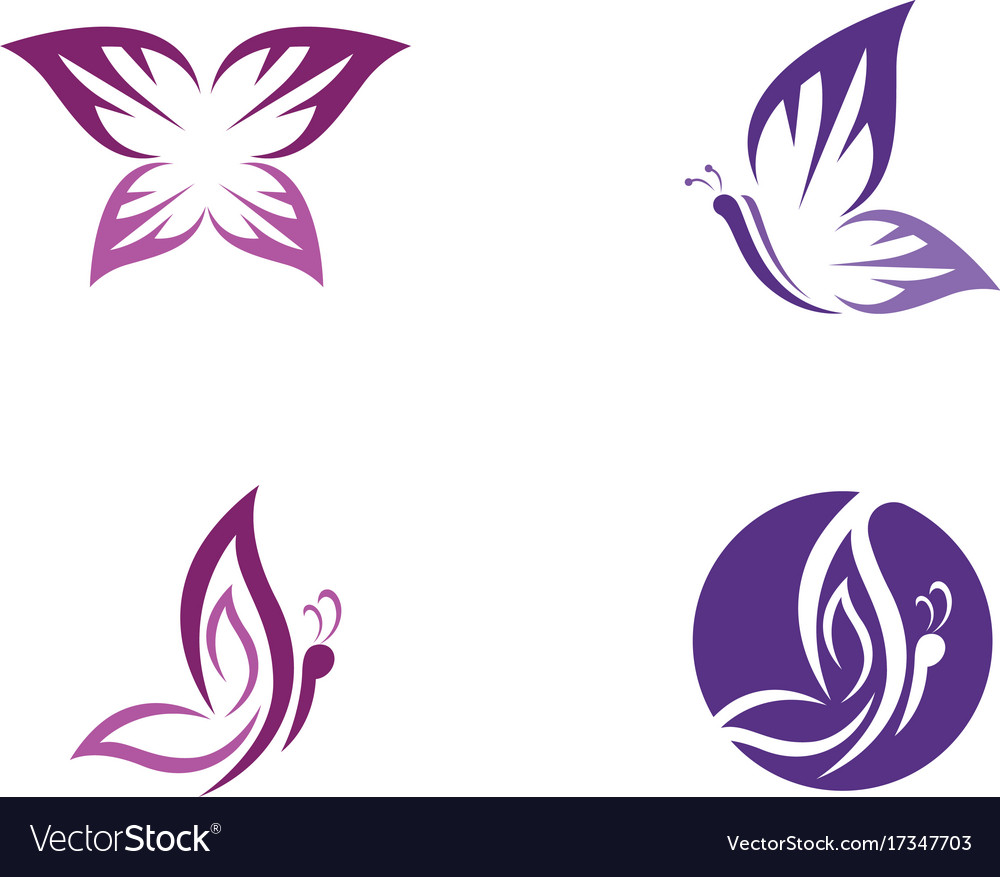 Beauty butterfly logo template icon design