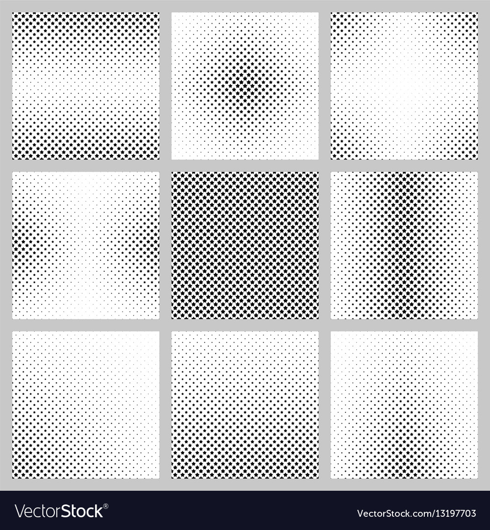 Schwarzes und weißes Pentagramm Muster-Design-Set