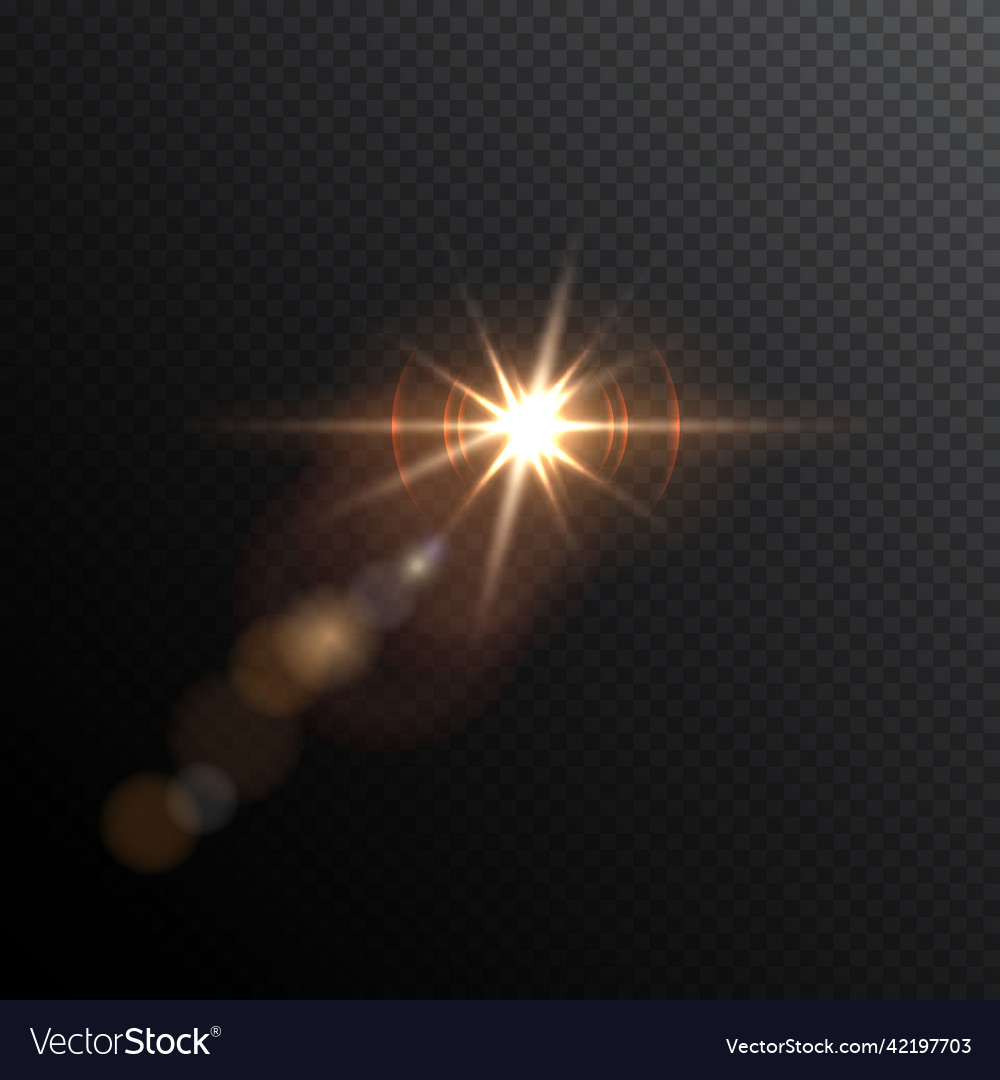 Bright flash with bokeh isolated on transparent vector image Bright flash with bokeh isolated on transparent