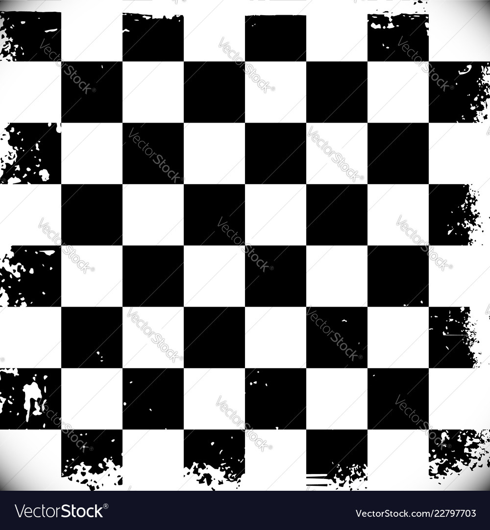 Checkered background with grungy edges vector image Checkered background with grungy edges