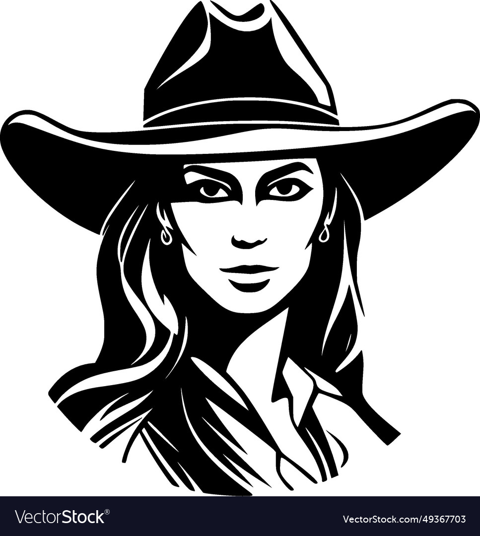 Cowgirl - minimalist and flat logo Royalty Free Vector Image