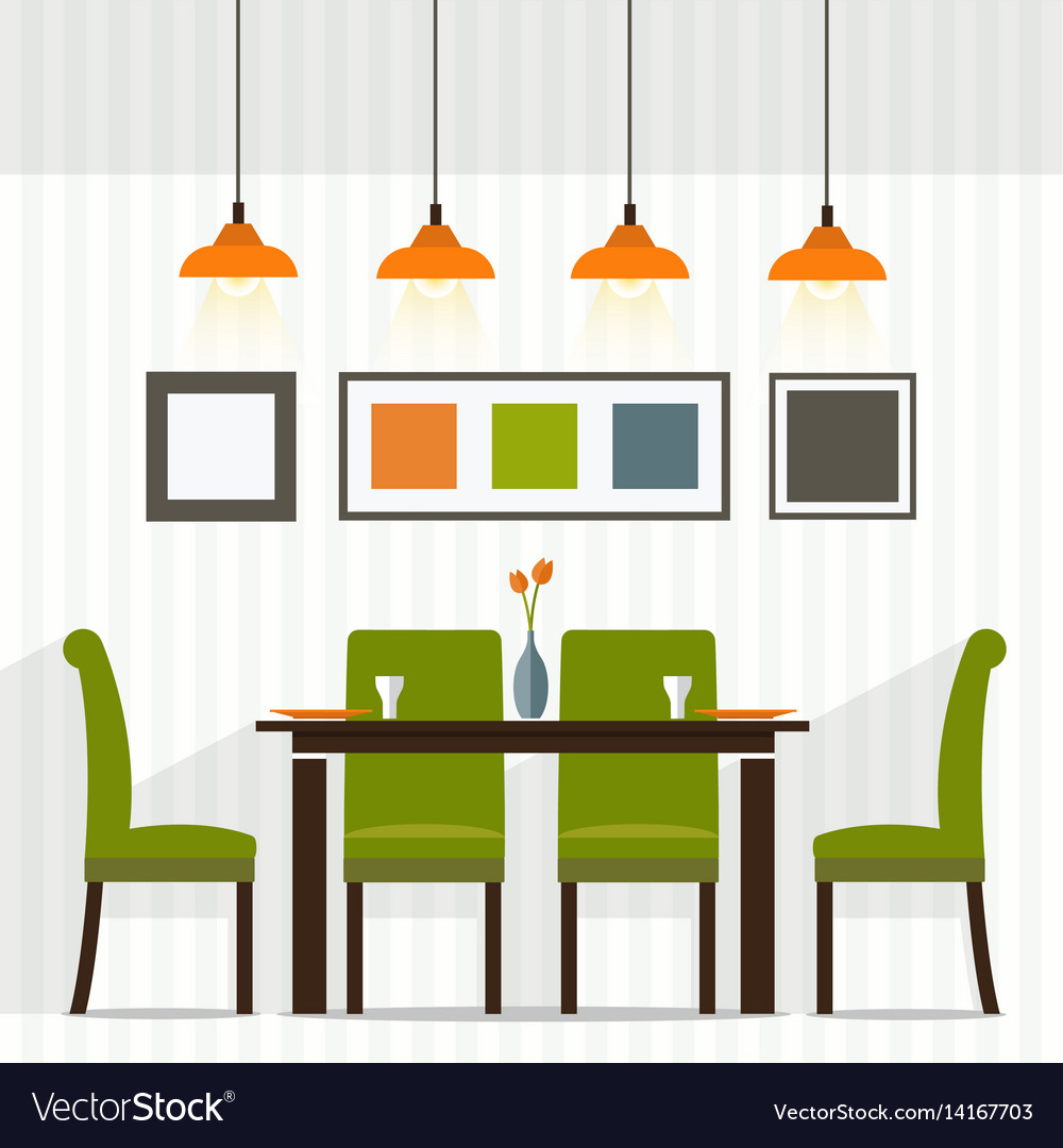 Dining room Royalty Free Vector Image - VectorStock