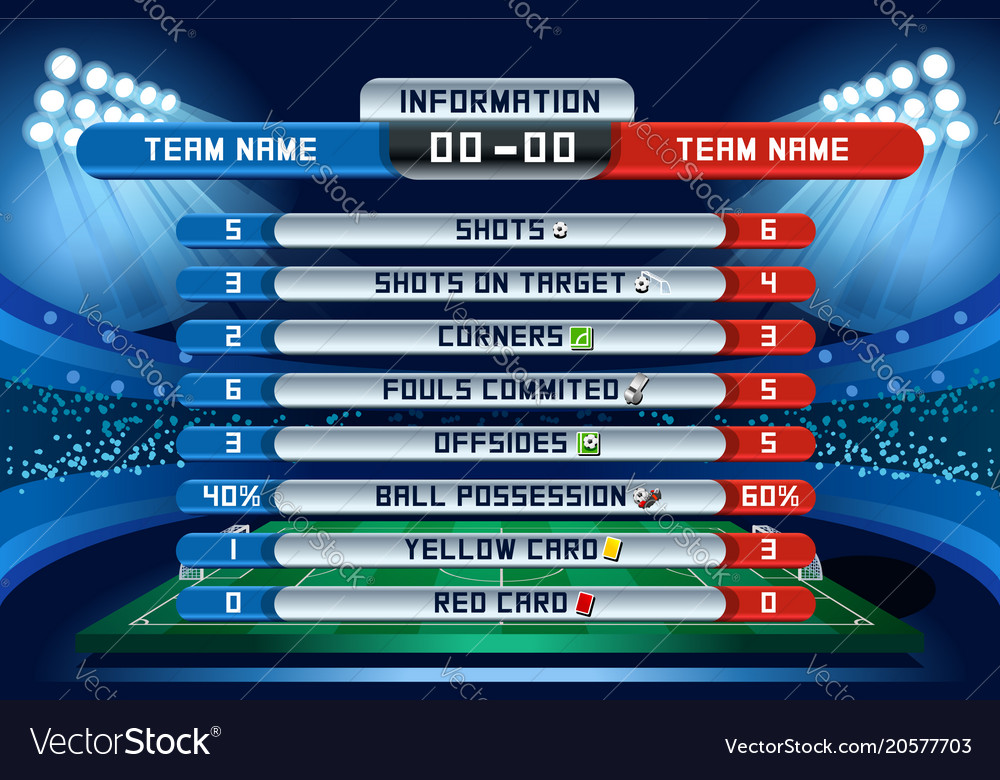 Football Scores Global Stats Image Royalty Free Vector Image