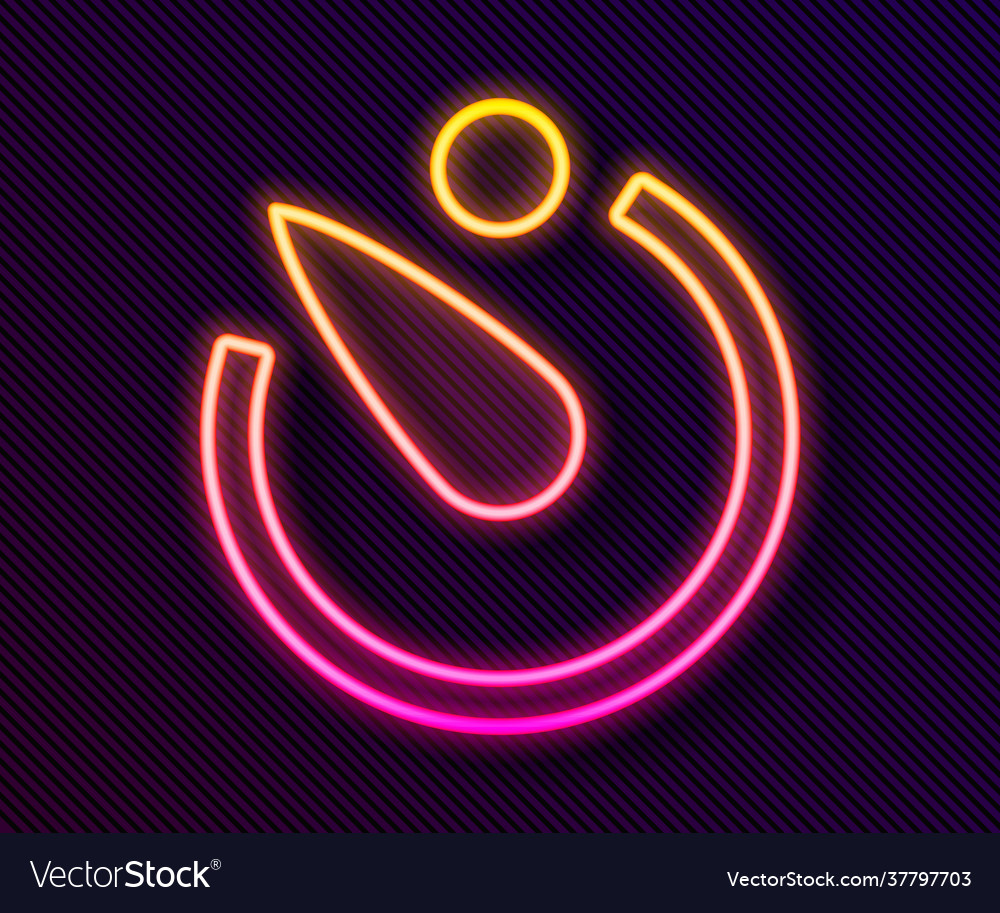 Glowing neon line camera timer icon isolated