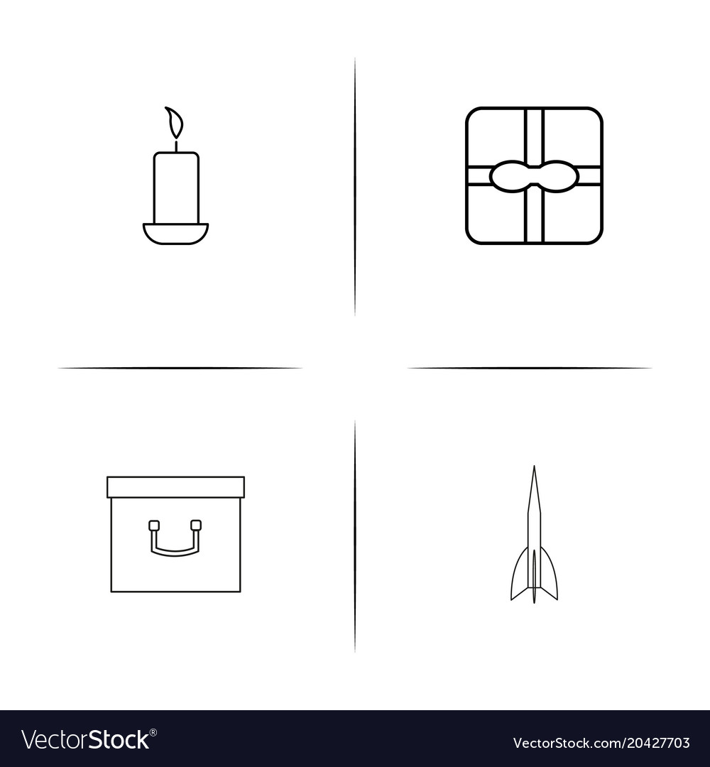Holidays simple linear icon setsimple outline