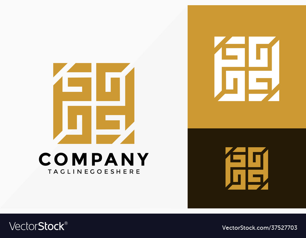 Letter g square logo design abstract emblem Vector Image