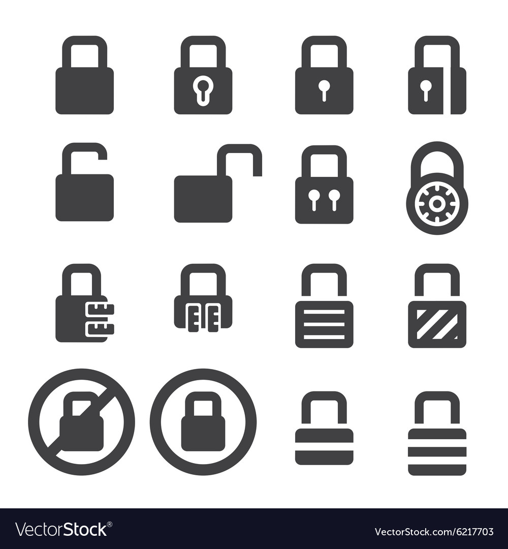 Lock icon set Royalty Free Vector Image - VectorStock