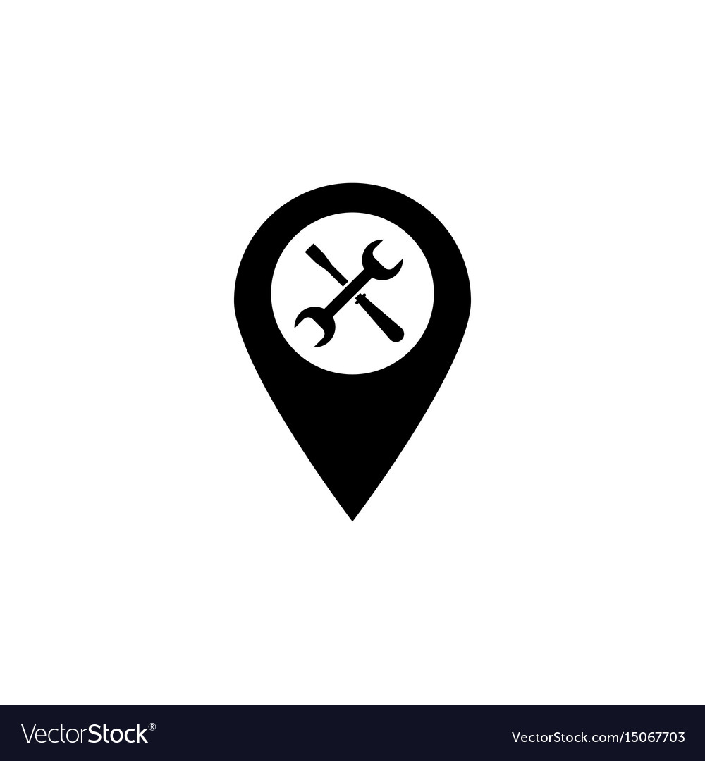 Map pointer with service solid icon navigation