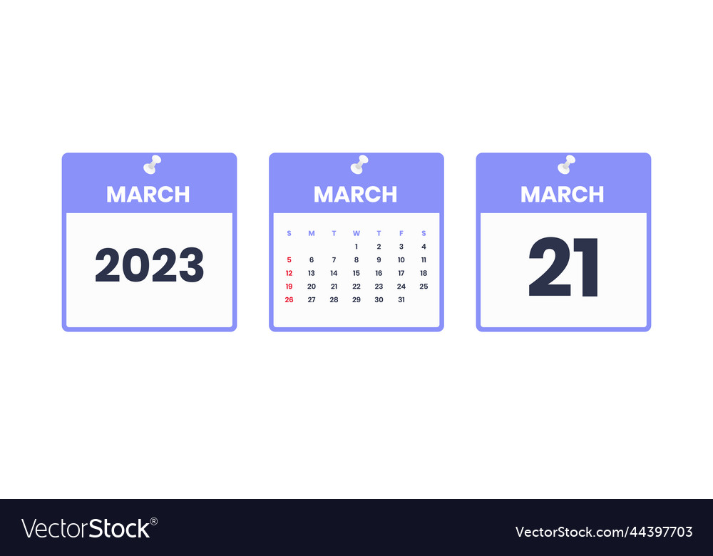 March calendar design 21 2023 icon