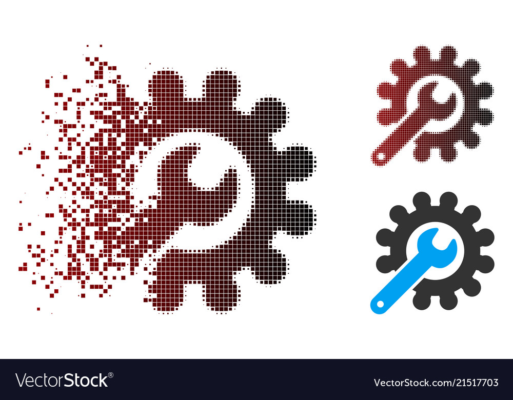 Moving pixel halftone customization tools icon vector image Moving pixel halftone customization tools icon