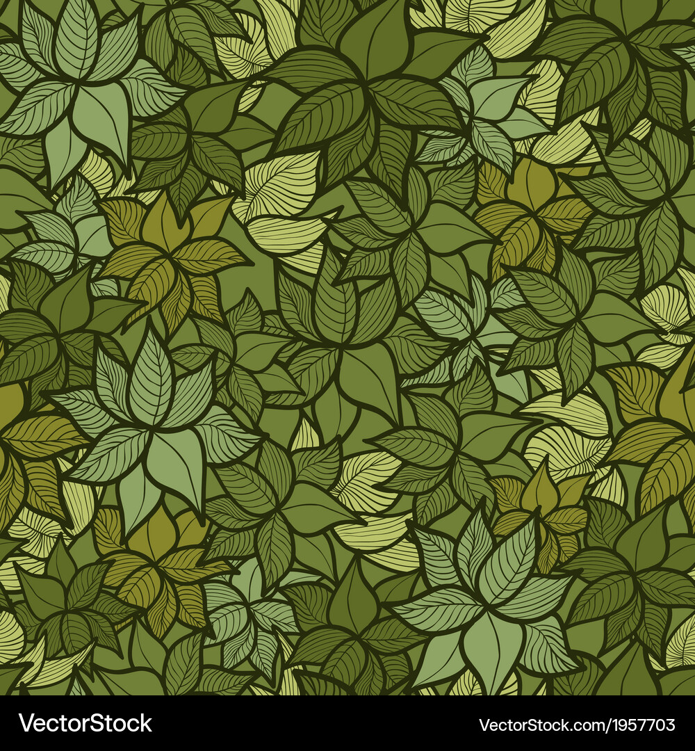 Seamless green leaves pattern Royalty Free Vector Image