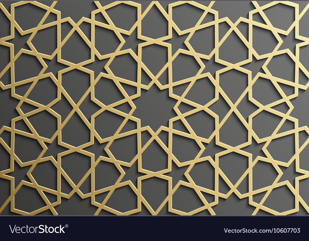 Seamless islamic pattern 3d traditional arabic Vector Image