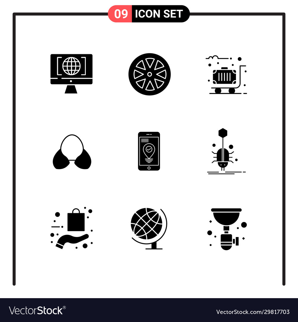 Set 9 solid style icons for web and mobile Vector Image Set 9 solid style icons for web and mobile