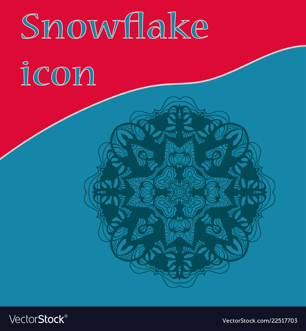 Symmetric circular design of snowflake icon Vector Image Symmetric circular design of snowflake icon