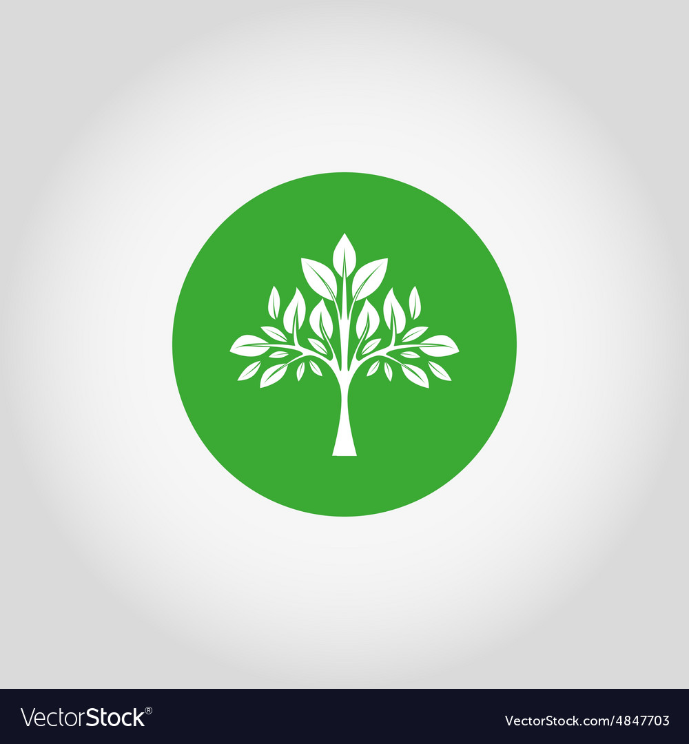 Tree on a green button