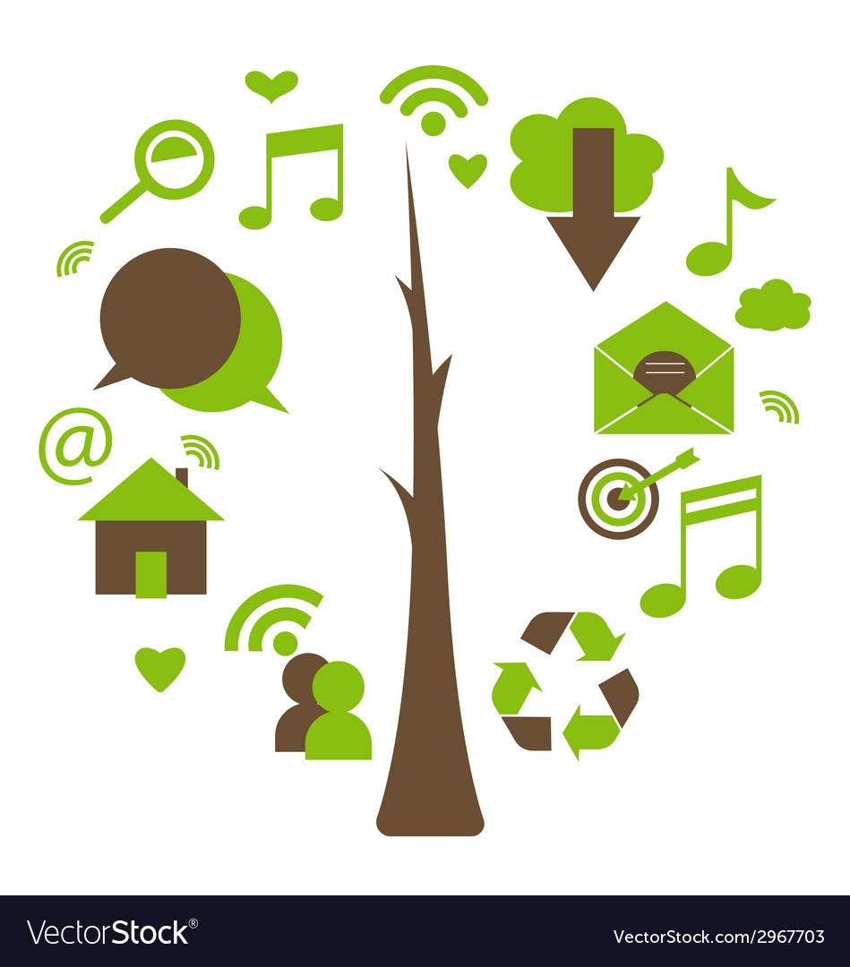 Tree with cloud of application