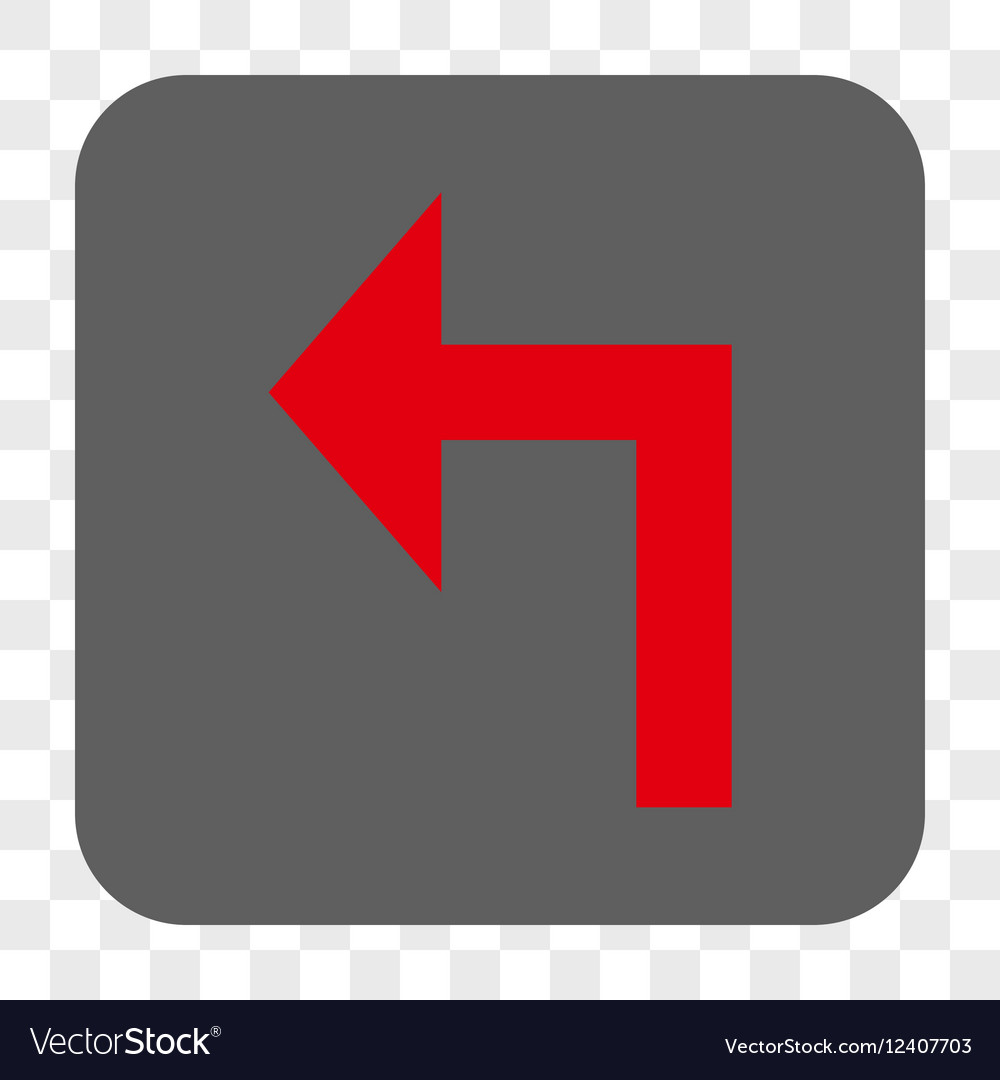 Turn left rounded square button