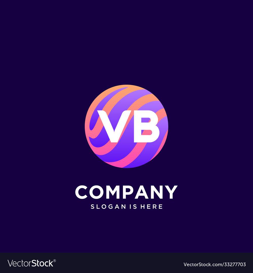 Vb initial logo with colorful template Vector Image Vb initial logo with colorful template
