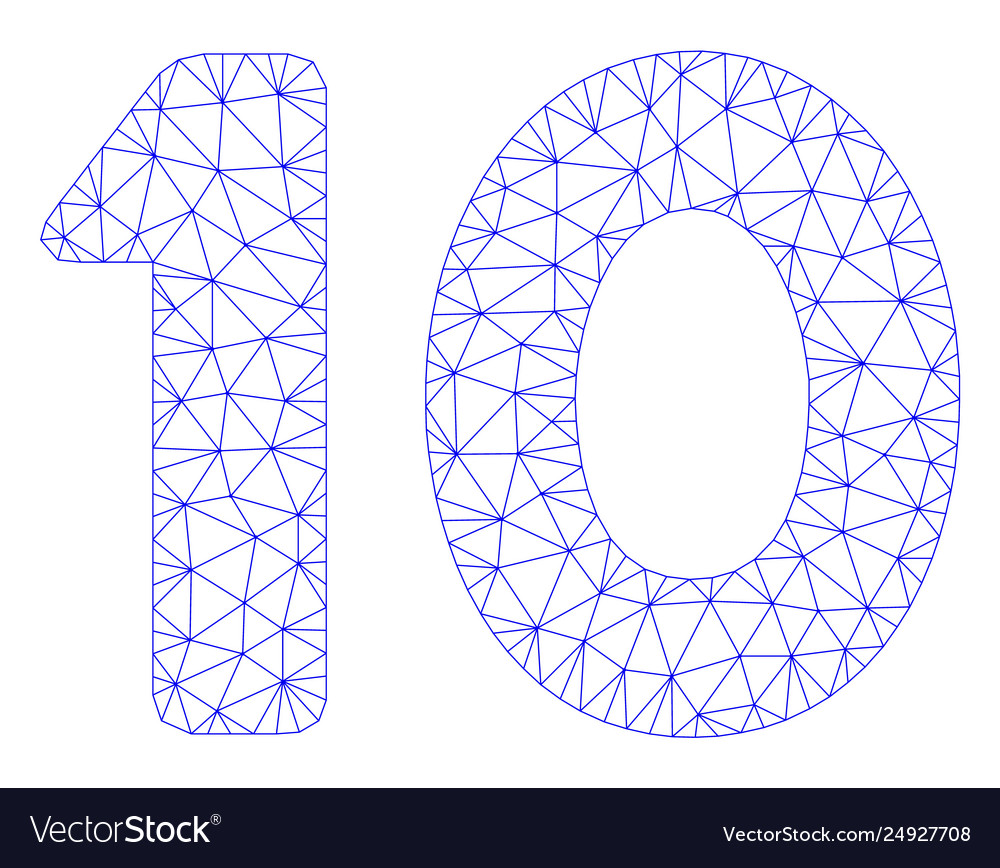 10 digits text polygonal frame mesh vector image 10 digits text polygonal frame mesh