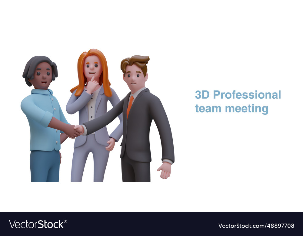 3d professional team concept male in business