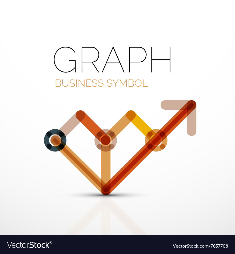 Abstract logo idea linear chart or graph