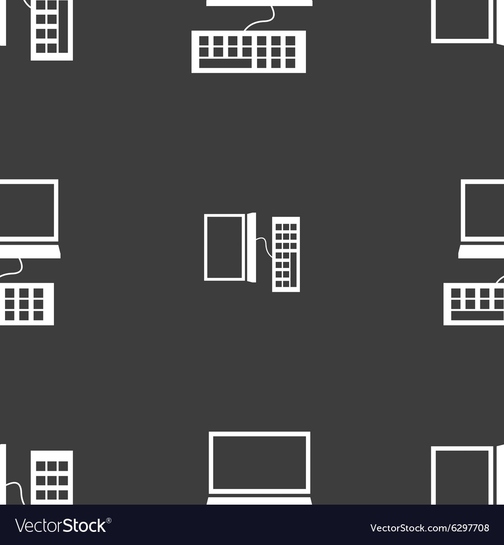 Computer monitor and keyboard icon seamless
