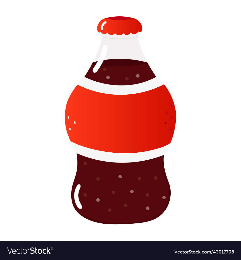 Cute funny bottle cold drink cola character hand Vector Image