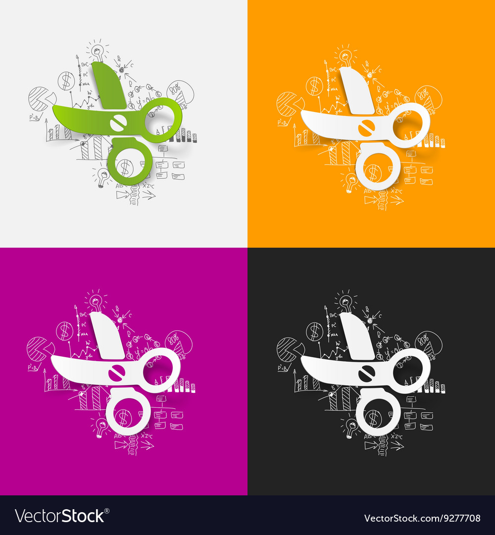 Drawing business formulas scissors