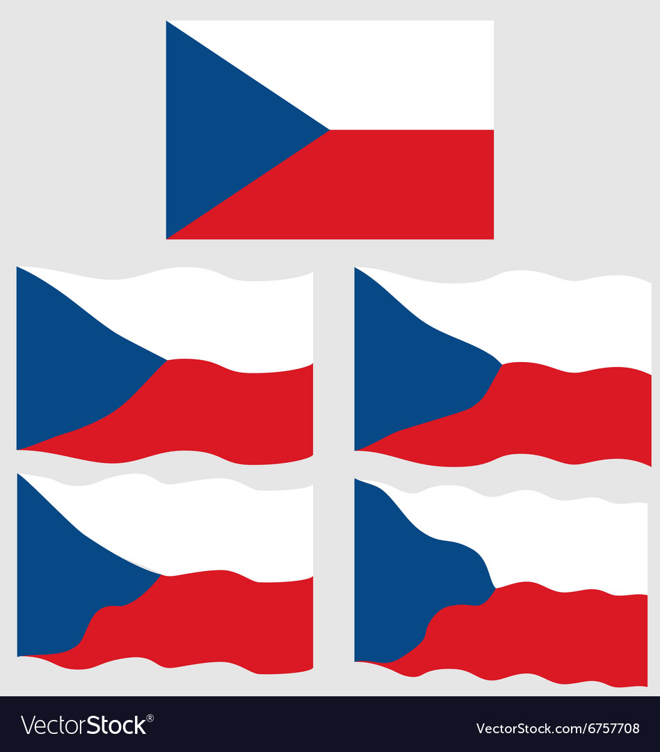 Flat and waving flag of czech republic