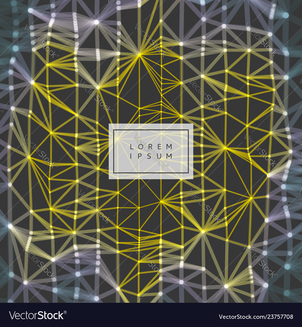 Lattice structure science technology 3d blur grid vector image Lattice structure science technology 3d blur grid