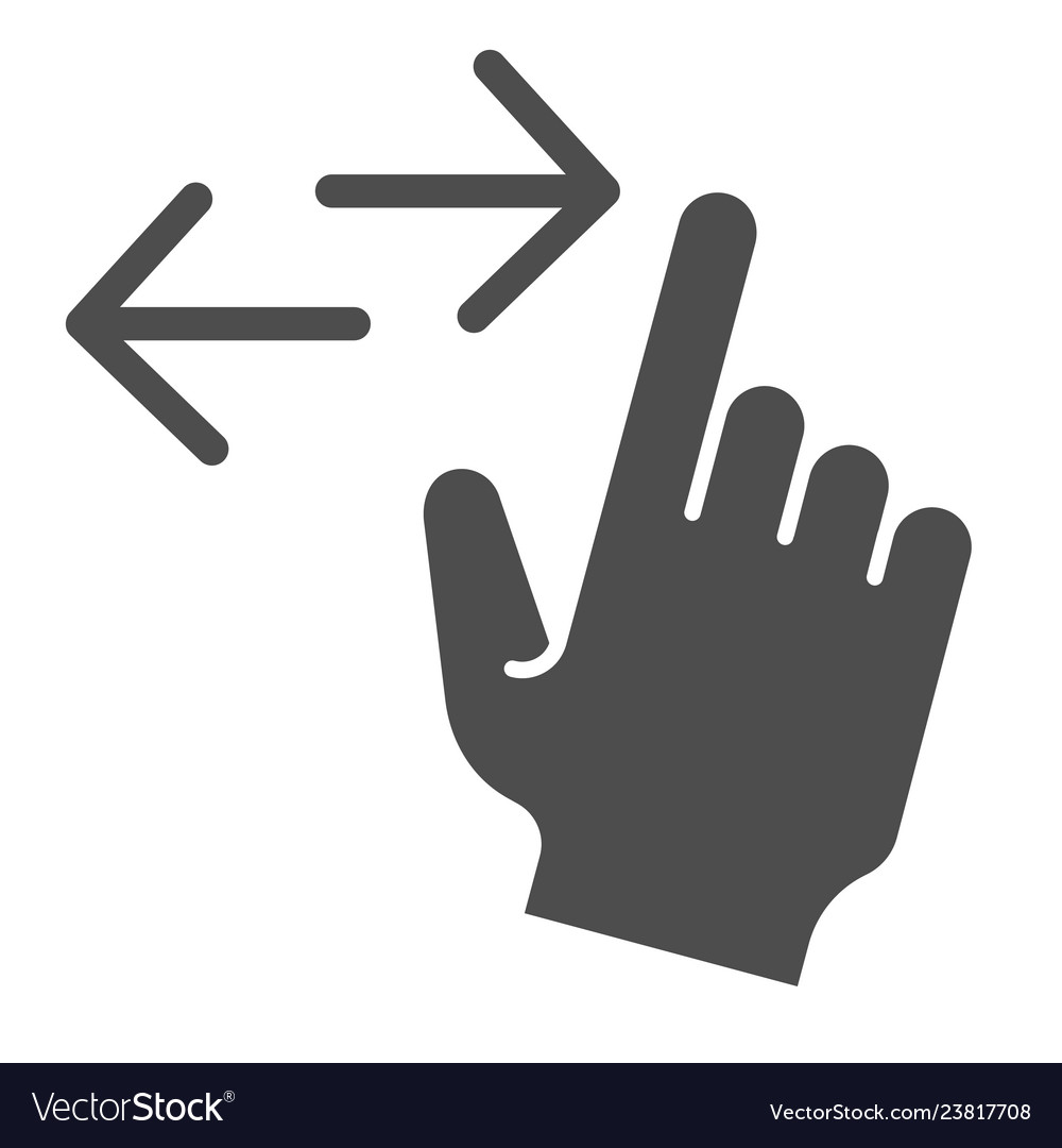 Left and right swipe solid icon drag side gesture vector image Left and right swipe solid icon drag side gesture