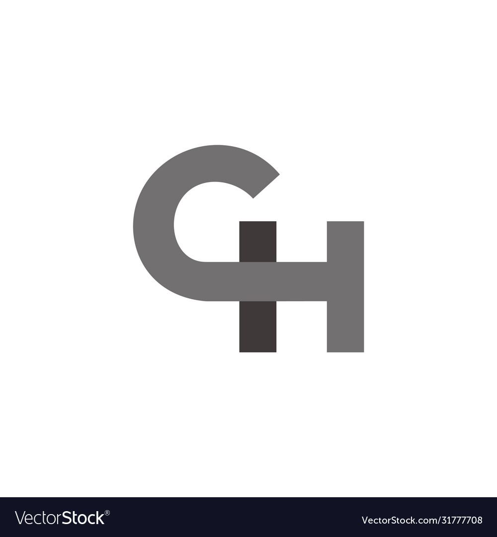 Letter ch simple linked design symbol logo Vector Image