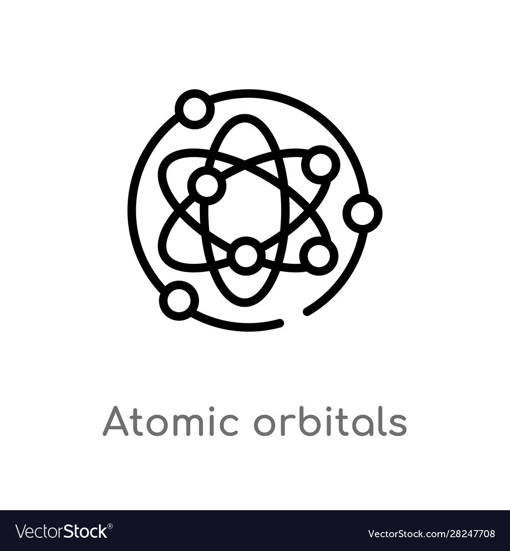 Outline atomic orbitals icon isolated black Vector Image