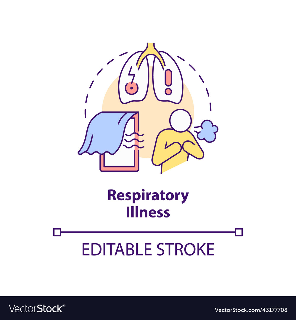 Respiratory illness concept icon Royalty Free Vector Image