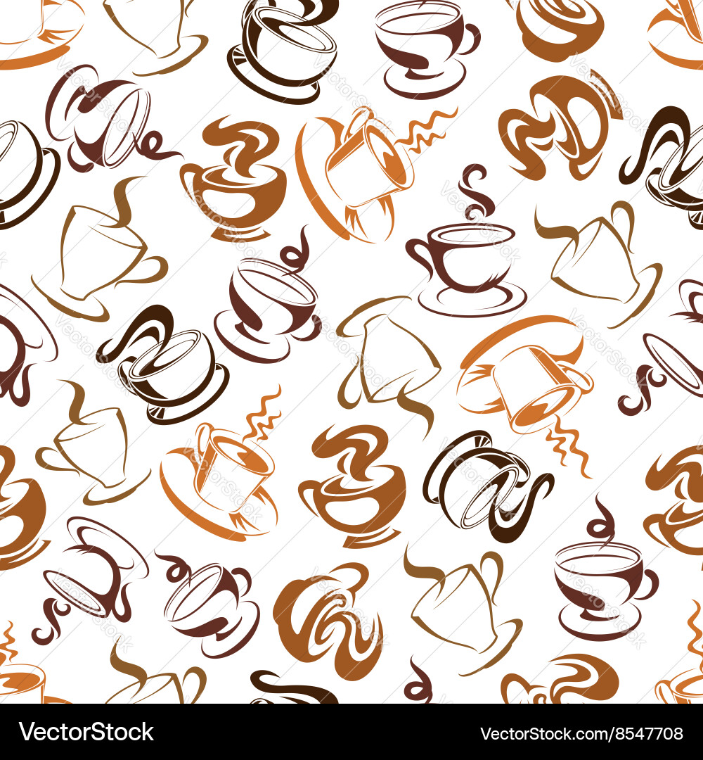 Retro seamless coffee drinks background pattern Vector Image