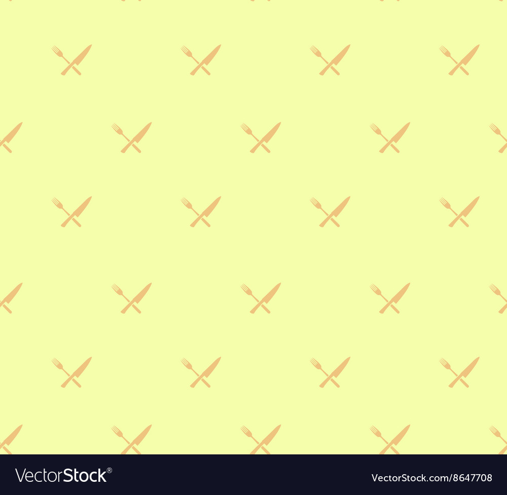 Seamless pattern with crossed knife and fork