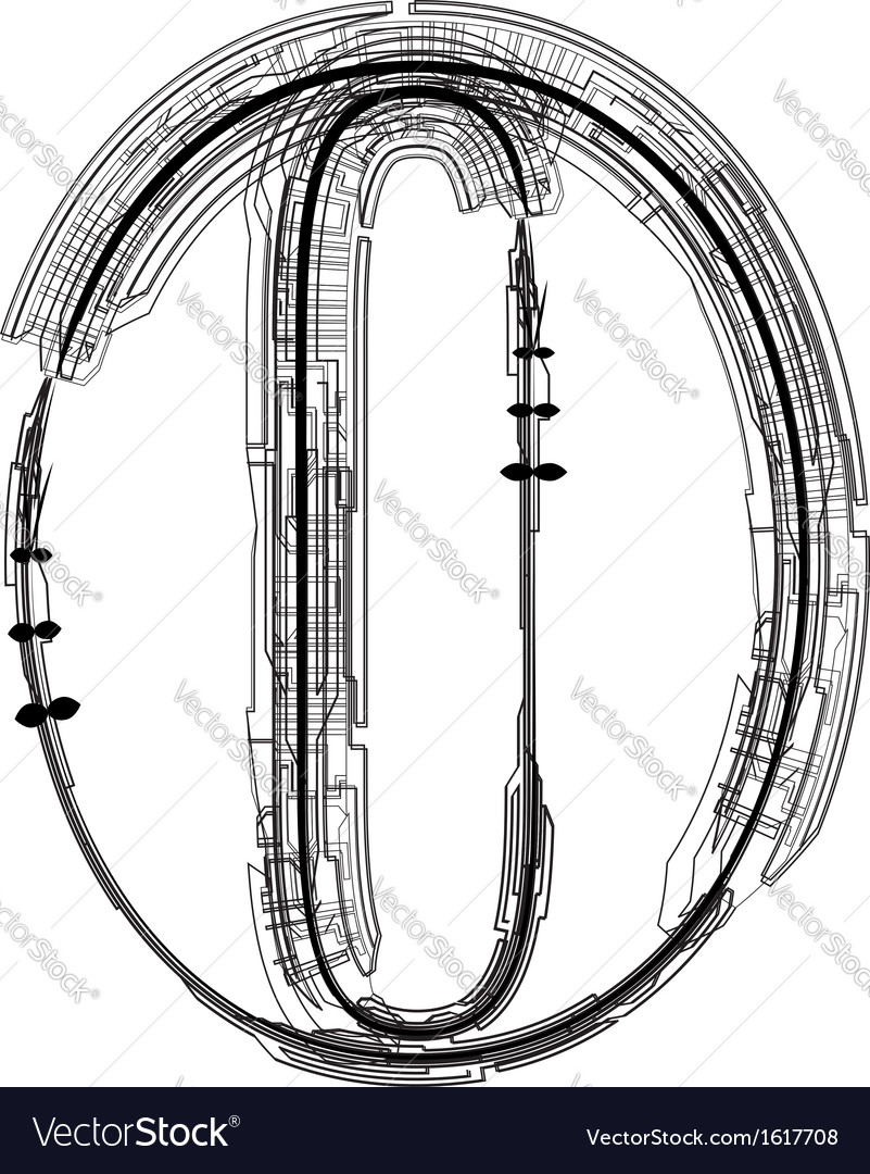 Technical typography number 0