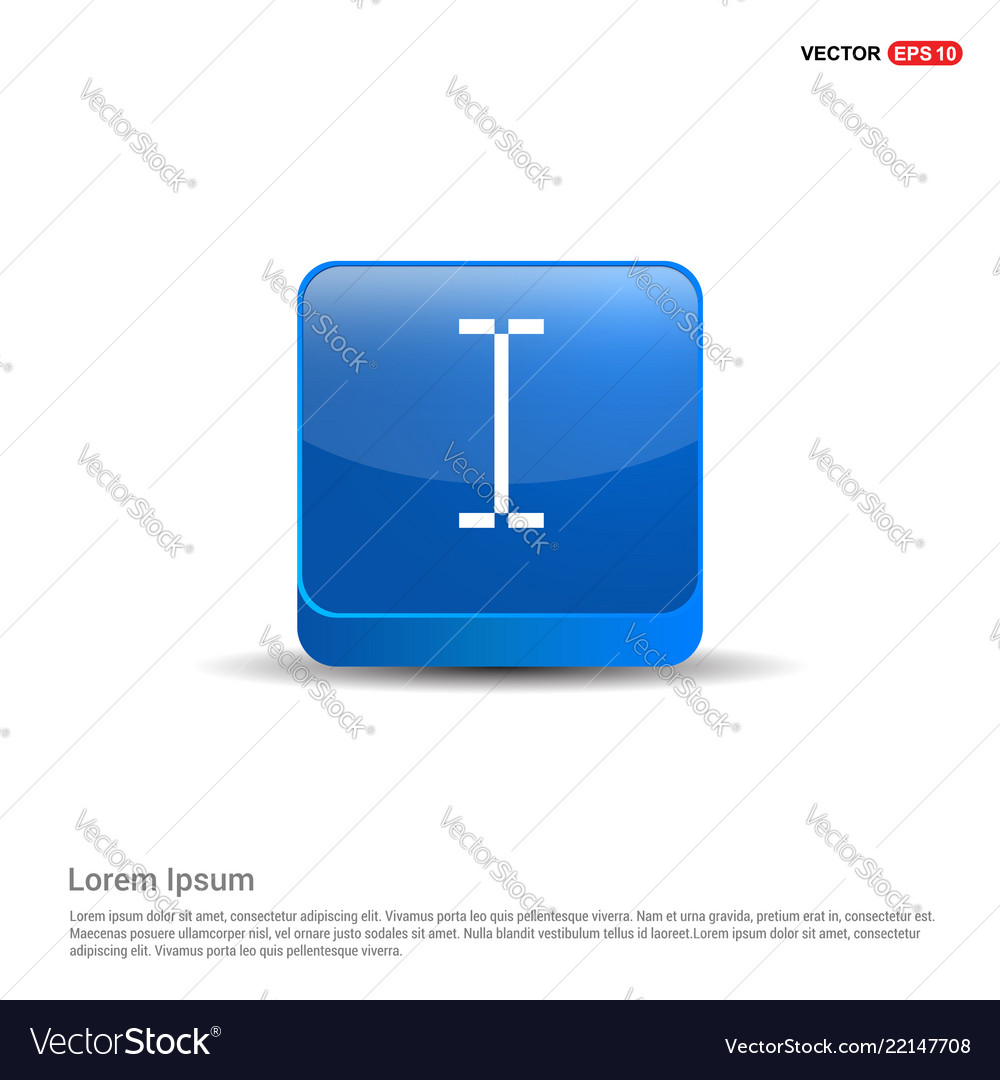 Text cursor icon - 3d blue button