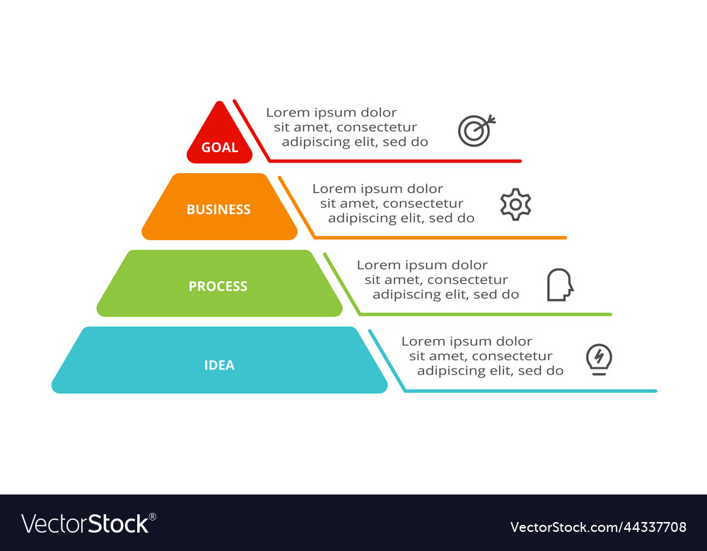 Triangle with 4 elements infographic template