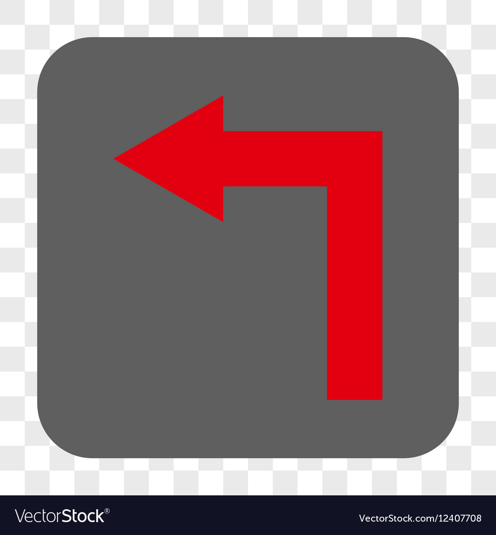 Turn left rounded square button