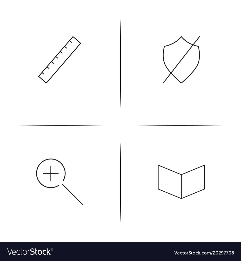 Web and text simple linear icon setsimple outline