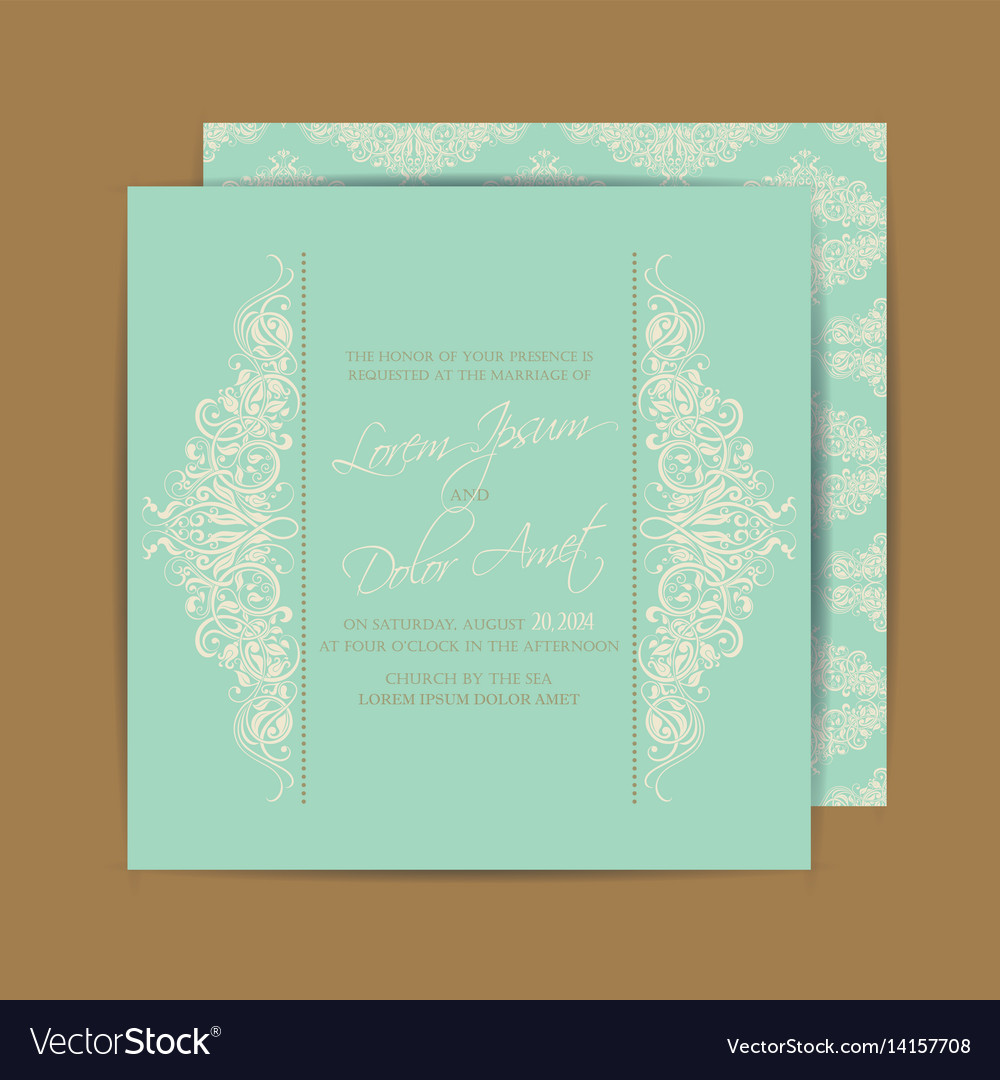 Wedding invitation or announcement card