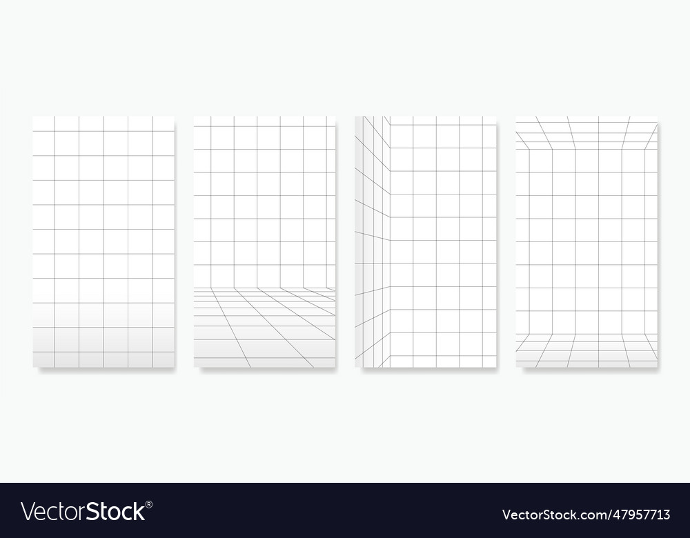 A collection of perspective grids with precise vector image A collection of perspective grids with precise